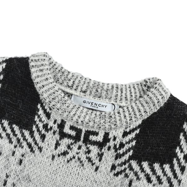 Givenchy Black And White Mohair Knit Sweater. (10) Givenchy Mohair Knit Sweater- Black & White