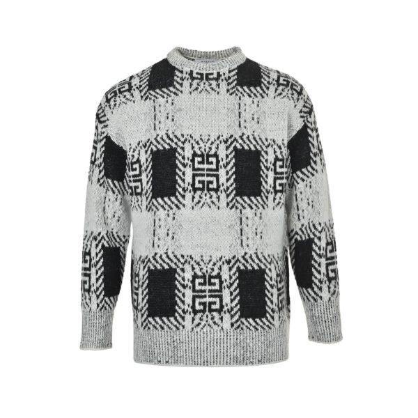 Givenchy Black And White Mohair Knit Sweater. (12) Givenchy Mohair Knit Sweater- Black & White
