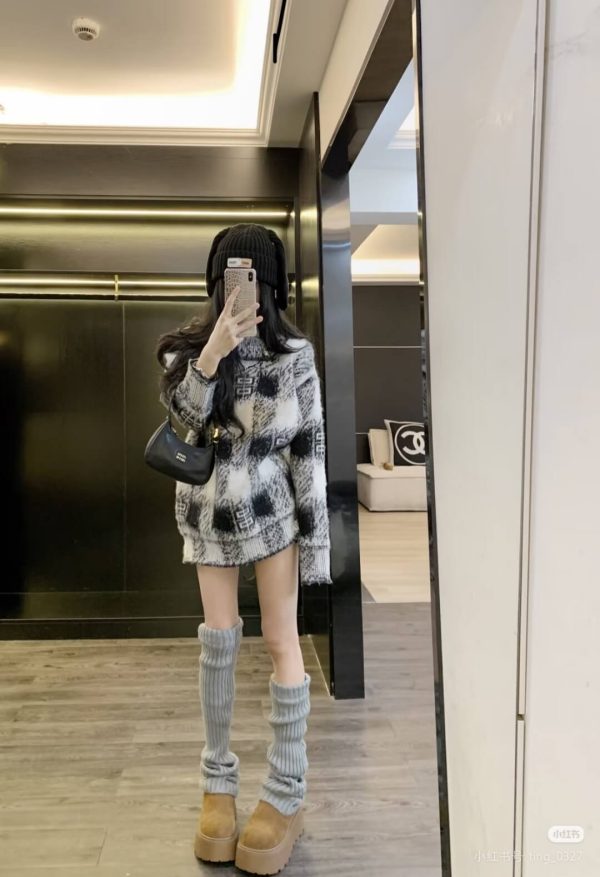 Givenchy Black And White Mohair Knit Sweater. (6) Givenchy Mohair Knit Sweater- Black & White