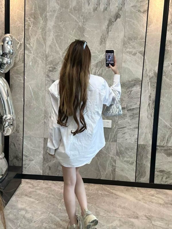 Gucci Cotton Embroidered Logo Shirt- White