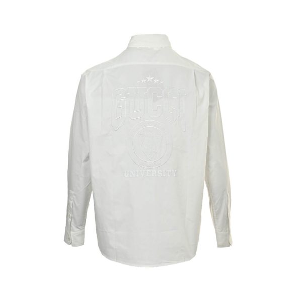 Gucci Cotton Embroidered Logo Shirt- White
