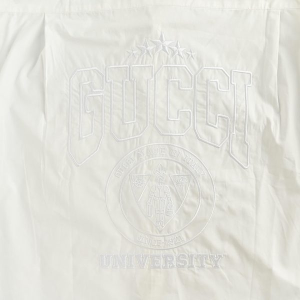Gucci Cotton Embroidered Logo Shirt- White