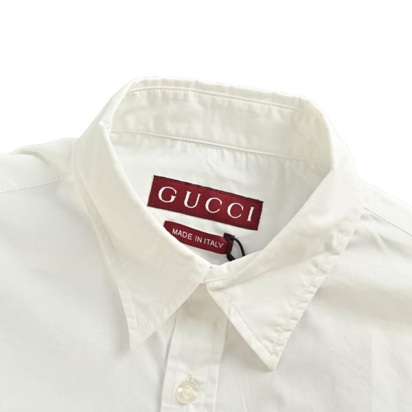 Gucci Cotton Embroidered Logo Shirt- White