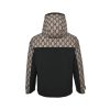 Gucci Double G Monogram Hooded Bomber Down Jacket- Black