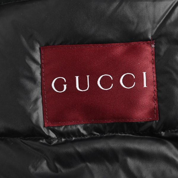 Gucci Double G Monogram Hooded Bomber Down Jacket- Black