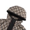 Gucci Double G Monogram Hooded Bomber Down Jacket- Black