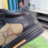 Gucci GG canvas and black leather high-top sneakers