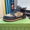 Gucci GG canvas and black leather high-top sneakers