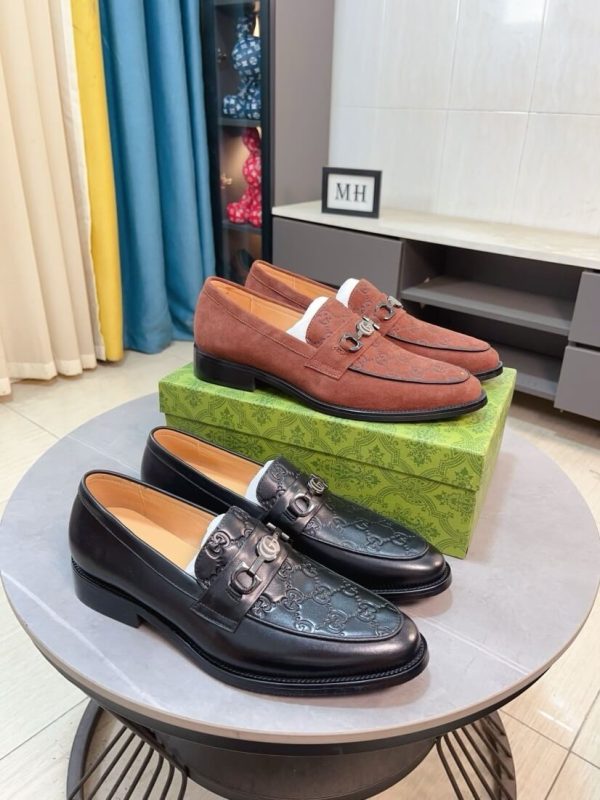 Gucci Jordy Monogram suede bit loafers