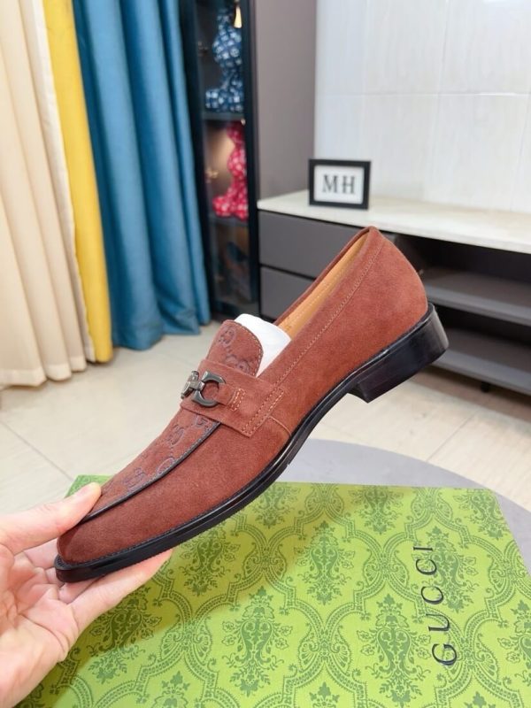 Gucci Jordy Monogram suede bit loafers