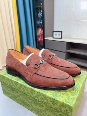 Gucci Jordy Monogram suede bit loafers