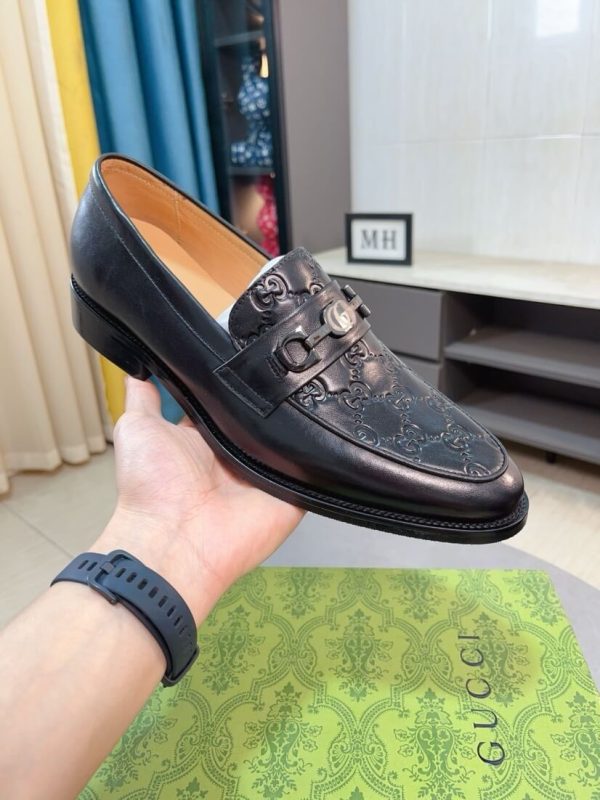 Gucci Jordy Monogram suede bit loafers