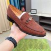 Gucci Jordy Monogram suede bit loafers