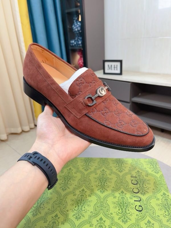 Gucci Jordy Monogram suede bit loafers