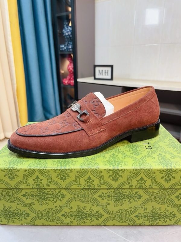 Gucci Jordy Monogram suede bit loafers