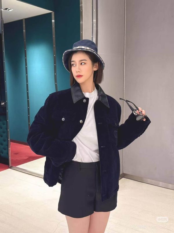 Gucci Men’s Velvet Corduroy Jacket With Double G- Black