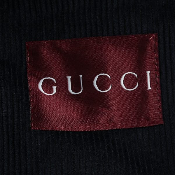 Gucci Men’s Velvet Corduroy Jacket With Double G- Black