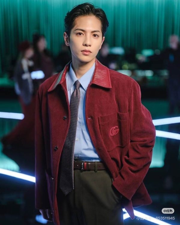 Gucci Men's Velvet Corduroy Jacket With Double G- Red