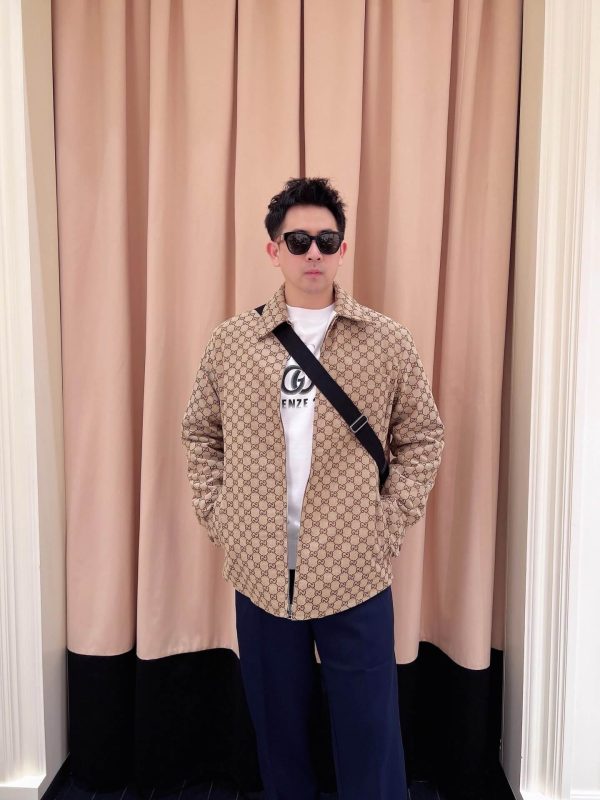 Gucci Reversible GG Harrington zip-up Jacket- Beige (3) Gucci Reversible GG Harrington zip-up Jacket- Beige