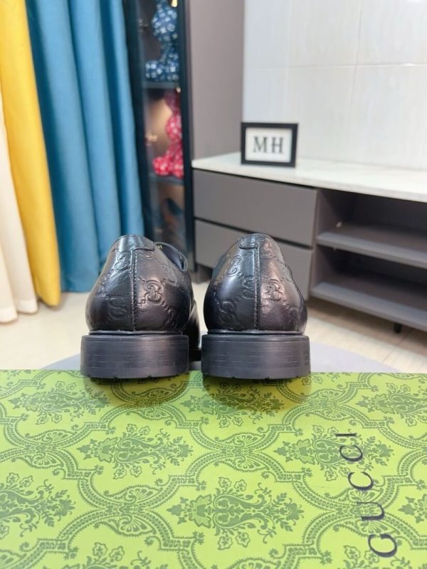 Gucci black leather men's lace-up formal shoes