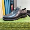 Gucci black leather men's lace-up formal shoes