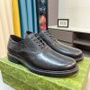 Gucci black leather men's lace-up formal shoes