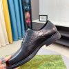 Gucci black leather men's lace-up formal shoes
