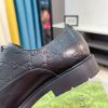 Gucci black leather men's lace-up formal shoes