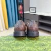 Gucci men's brown leather lace-up formal shoes