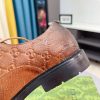 Gucci men's brown leather lace-up formal shoes