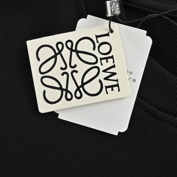 Loewe Anagram Embroidered Crew Neck Sweatshirt- Black