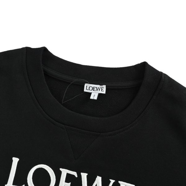Loewe Anagram Embroidered Crew Neck Sweatshirt- Black