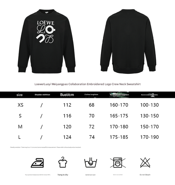 Loewe Anagram Embroidered Crew Neck Sweatshirt- Black