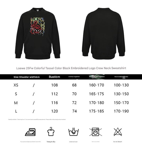 Loewe Anagram Tassel Color Block Crew Neck Sweatshirt- Green