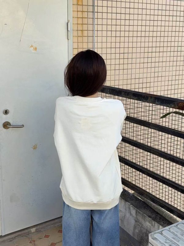 Loewe Anagram Tassel Color Block Crew Neck Sweatshirt- Beige (3) Loewe Anagram Tassel Color Block Crew Neck Sweatshirt- Beige