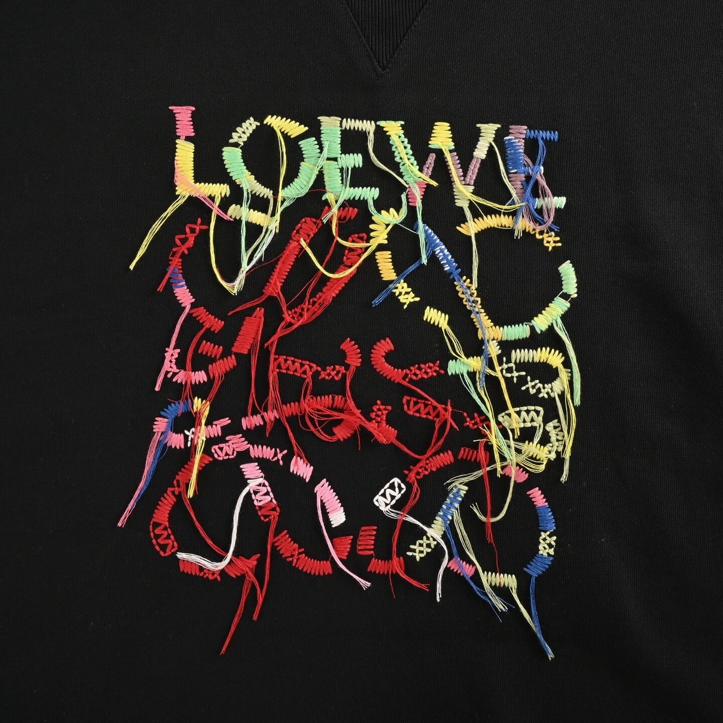 Loewe Anagram Tassel Color Block Crew Neck Sweatshirt- Black 8 Loewe Anagram Tassel Color Block Crew Neck Sweatshirt- Black - Image 8