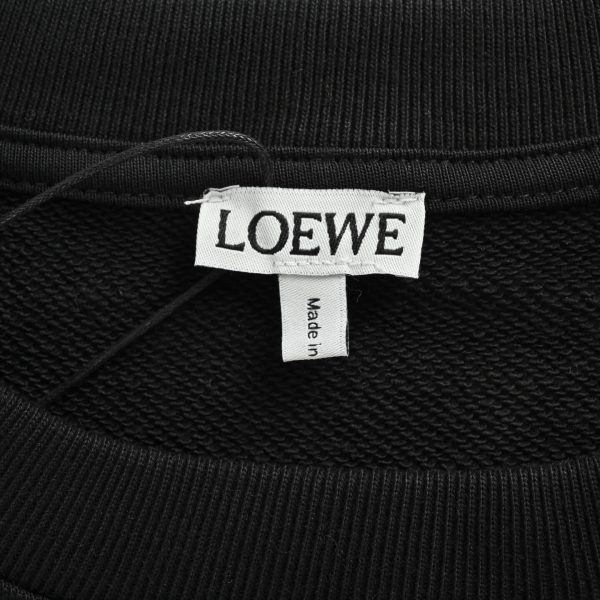Loewe Anagram Tassel Color Block Crew Neck Sweatshirt- Black