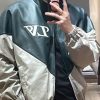 Louis Vuitton Graphic Leather Mix Tracktop- Grey-Green (2) Louis Vuitton Graphic Leather Mix Tracktop Jacket- Grey-Green