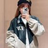 Louis Vuitton Graphic Leather Mix Tracktop- Grey-Green (5) Louis Vuitton Graphic Leather Mix Tracktop Jacket- Grey-Green