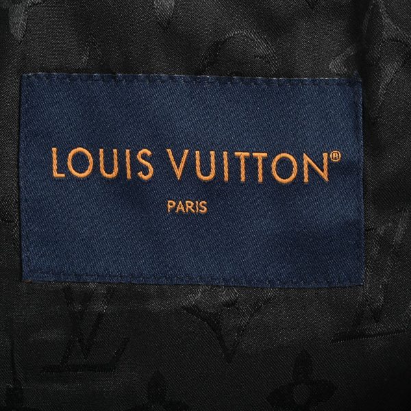Louis Vuitton Graphic Leather Mix Tracktop- Grey-Green (6) Louis Vuitton Graphic Leather Mix Tracktop Jacket- Grey-Green