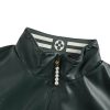 Louis Vuitton Graphic Leather Mix Tracktop- Grey-Green (9) Louis Vuitton Graphic Leather Mix Tracktop Jacket- Grey-Green