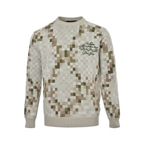 Louis Vuitton Graphic Snake Mosaic Jacquard Sweater- Beige