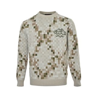 Louis Vuitton Graphic Snake Mosaic Jacquard Sweater- Beige
