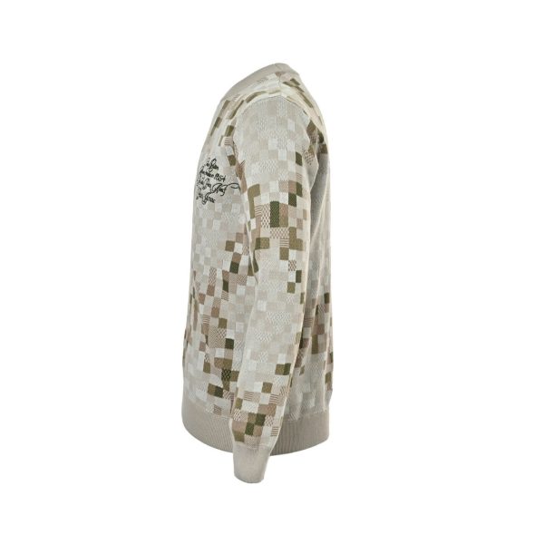 Louis Vuitton Graphic Snake Mosaic Jacquard Sweater- Beige