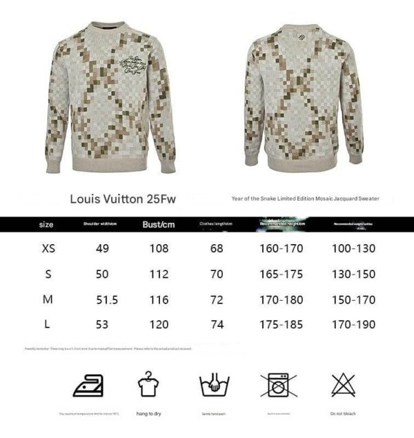 Louis Vuitton Graphic Snake Mosaic Jacquard Sweater- Beige