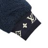 Louis Vuitton Leather Patch Fleece Blouson Jacket- Navy Blue