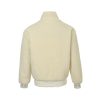 Louis Vuitton Leather Patch Fleece Blouson Jacket- White (8) Louis Vuitton Leather Patch Fleece Blouson Jacket- White