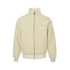Louis Vuitton Leather Patch Fleece Blouson Jacket- White (9) Louis Vuitton Leather Patch Fleece Blouson Jacket- White