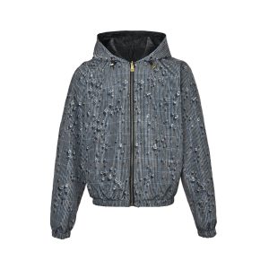Louis Vuitton Monogram Reversible Hooded Jacket- Dark Gray