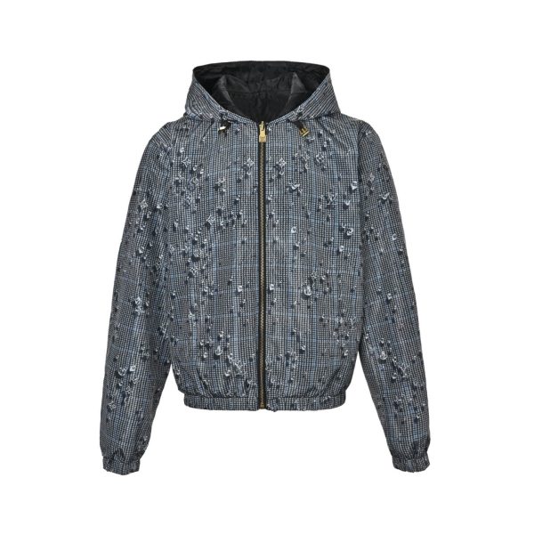 Louis Vuitton Monogram Reversible Hooded Jacket- Dark Gray